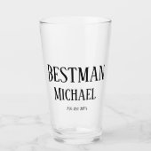 BEGROTING BESTE man Groomsman GIFTS Classic Black Glas (Voorkant)