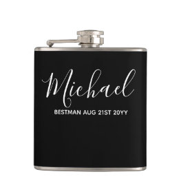 BEGROTING BESTE man Groomsman GIFTS Classic Black Heupfles