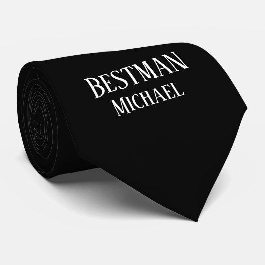 BEGROTING BESTE man Groomsman GIFTS Classic Black Stropdas (Opgerold)