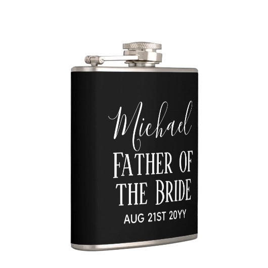 BEGROTING Bestman Groomsmen geeft zwart wit Heupfles (Rechts)