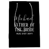 BEGROTING Bestman Groomsmen geeft zwart wit Medium Cadeauzakje (Voorkant)