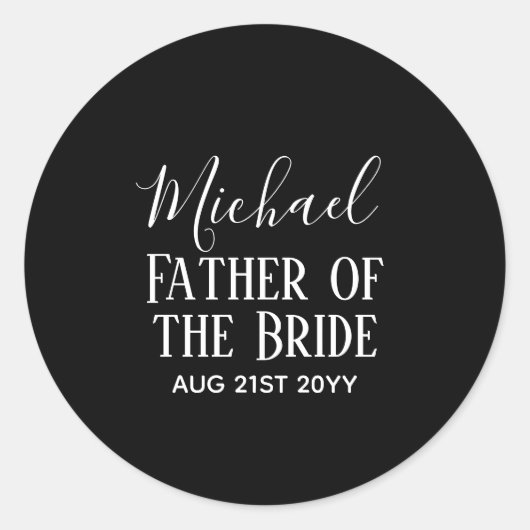 BEGROTING Bestman Groomsmen geeft zwart wit Ronde Sticker (Voorkant)