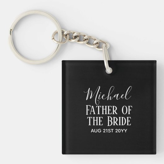 BEGROTING Bestman Groomsmen geeft zwart wit Sleutelhanger (voorkant)