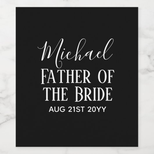 BEGROTING Bestman Groomsmen geeft zwart wit Wijn Etiket (Enkel label)