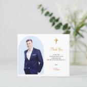 Begroting bevestiging foto jongen blauwe boog beda (Staand voorkant)