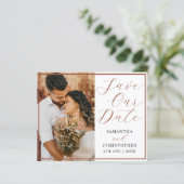 Begroting Bewaar onze datum QR code foto bruiloft (Staand voorkant)