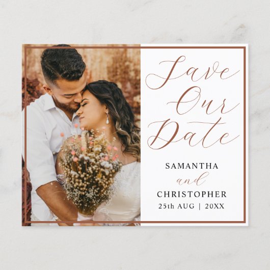 Begroting Bewaar onze datum QR code foto bruiloft (Voorkant)