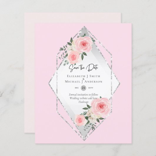 BEGROTING BEWAREN DATA - Roze witte rozen (Voorkant / Achterkant)