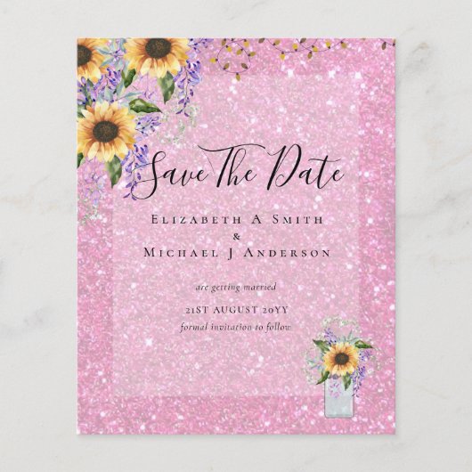 BEGROTING BEWAREN DATA Rustige Zonnebloemen Paars Flyer (Voorkant)