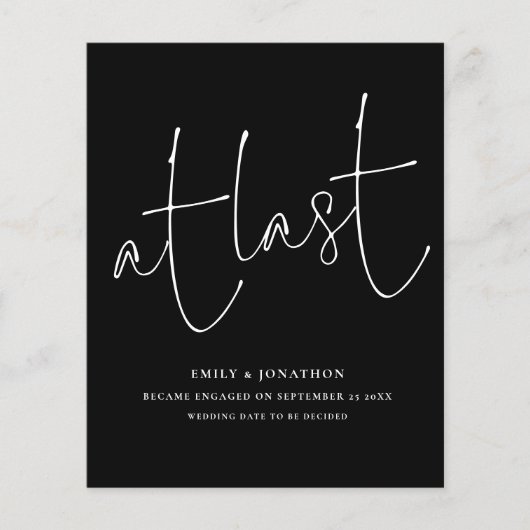 Begroting bij laatste zwart-Script-foto-Verloving (Voorkant)