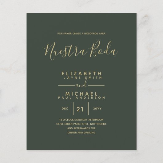 Begroting Bilingual Spanish BODA English Wedding (Achterkant)