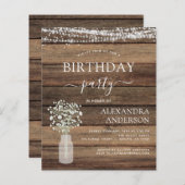 Begroting Birthday Baby's Uitnodiging (Voorkant / Achterkant)