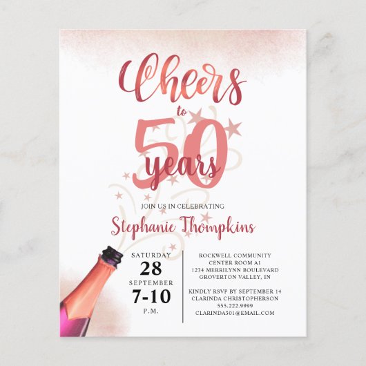 Begroting 'Birthday CHEERT' TOT # JAAR Roos Gold (Voorkant)