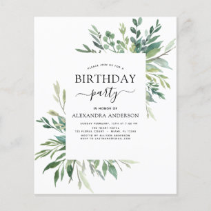 Begroting Birthday Party Spring Botanical Greenery