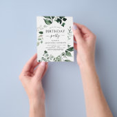 Begroting Birthday Party Spring Botanical Greenery Flyer (Hand)