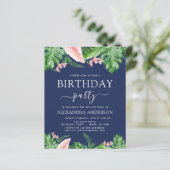 Begroting Birthday Party Tropical Palm Floral (Staand voorkant)