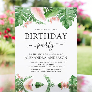Begroting Birthday Party Tropical Palm Floral