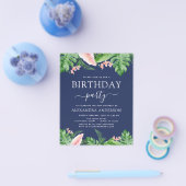 Begroting Birthday Party Tropical Palm Floral Flyer (Enkel)