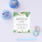 Begroting Birthday Party Tropical Palm Floral Flyer (Enkel)