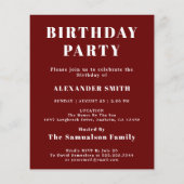 Begroting Birthday Uitnodiging rood wit Flyer (Achterkant)