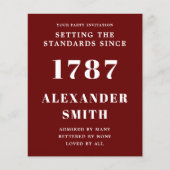 Begroting Birthday Uitnodiging rood wit Flyer (Voorkant)