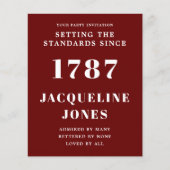 Begroting Birthday Uitnodiging rood wit Flyer (Voorkant)