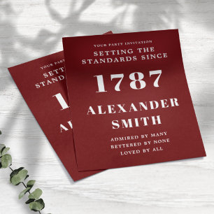 Begroting Birthday Uitnodiging rood wit Flyer