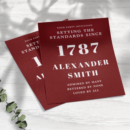 Begroting Birthday Uitnodiging rood wit Flyer