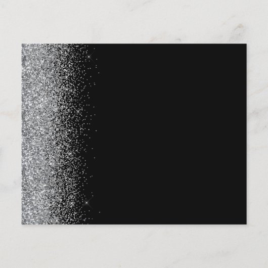Begroting Black Silver Glitter Wedding Save the Da (Achterkant)