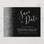 Begroting Black Silver Glitter Wedding Save the Da (Voorkant)