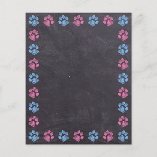 Begroting Blauw Roze Chalkboard Virtueel Geslacht (Achterkant)