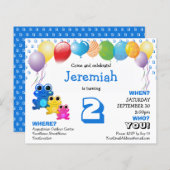 Begroting : Blauwe Boys 2e verjaardag uitnodiging (Voorkant / Achterkant)