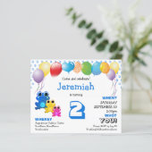 Begroting : Blauwe Boys 2e verjaardag uitnodiging (Staand voorkant)