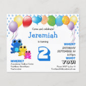 Begroting : Blauwe Boys 2e verjaardag uitnodiging (Voorkant)