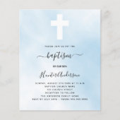 Begroting blauwe hemel jongen kruisuitnodiging (Voorkant)