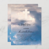 Begroting blauwe hemel jongen kruisuitnodiging (Voorkant / Achterkant)