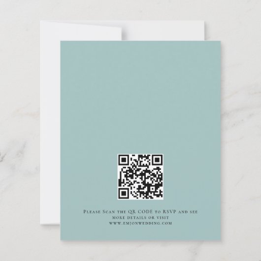 Begroting Blauwgroen Florals QR Code Weddenschap A (Achterkant)