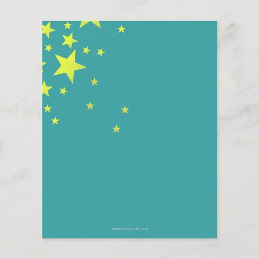 Begroting Blauwgroen Paarse Kinder Uitnodiging Kar (Achterkant)