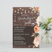 Begroting Blush & Peach Floral Rustial Afstudeerde (Staand voorkant)