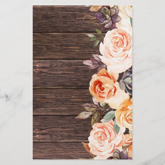 Begroting Blush & Peach Floral Rustial Afstudeerde Flyer (Achterkant)