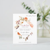 Begroting Blush & Peach Floral Rustic Save the Dat (Staand voorkant)