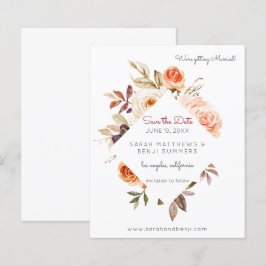 Begroting Blush & Peach Floral Rustic Save the Dat