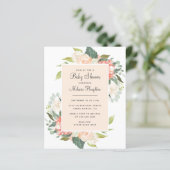 Begroting Blush & Peach Waterverf Floral Baby show (Staand voorkant)