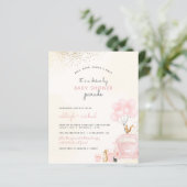 Begroting Blush Pink-ballonauto's op Baby shower (Staand voorkant)