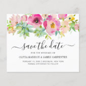 Begroting Blush Pink Succulent Floral Save the Dat (Voorkant)