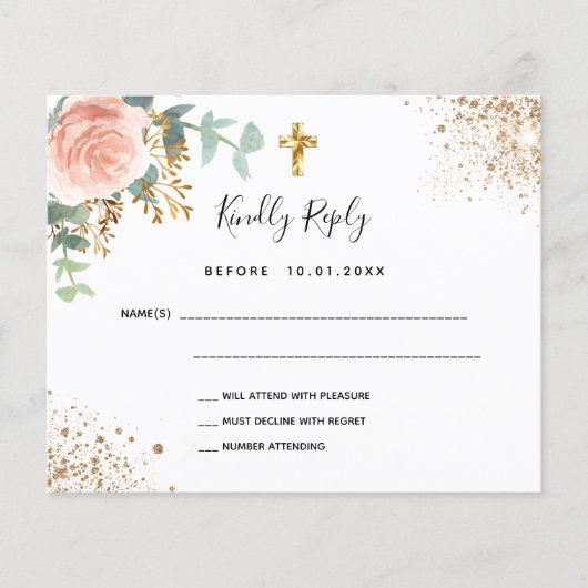 Begroting blush roze florale eucalyptus baptisme R (Voorkant)