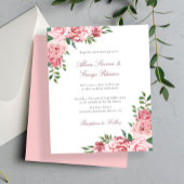 Begroting blush roze florale huwelijksuitnodiging