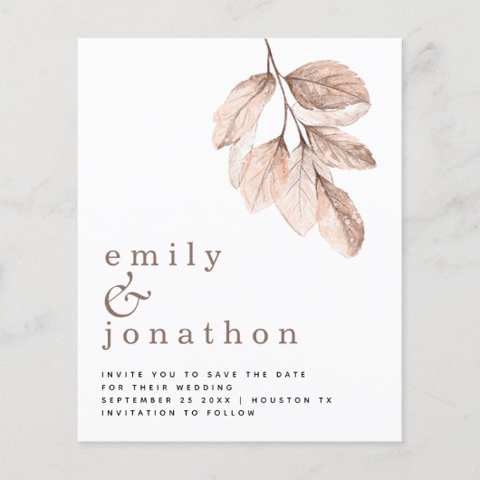 Begroting Blush vertrekt naar datum opslaan (Voorkant)