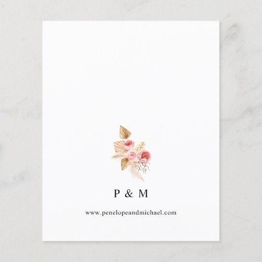 Begroting Bohemian Pink Floral Save the Date (Achterkant)