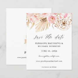 Begroting Bohemian Pink Floral Save the Date